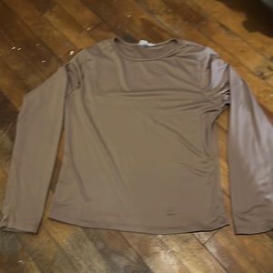 Live in the moment size small brown cropped long sleeve shirt